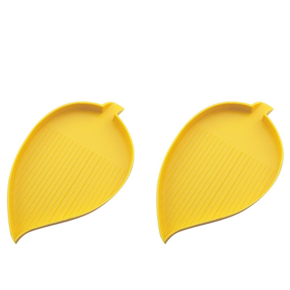 4628 2pcs Leaf Paste Drilling Tools Sieve Tray Rhinestone Flip Tray Yellow